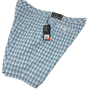 Men's‎ Walter Hogan Flat Front Blue White Checkered Golf Shorts NWT